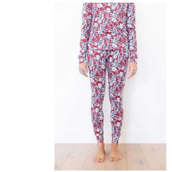 NEW! Cozys Floral Long Sleeve SET in DARK RUST / NAVY FLORAL (S) - Picture 5 of 7